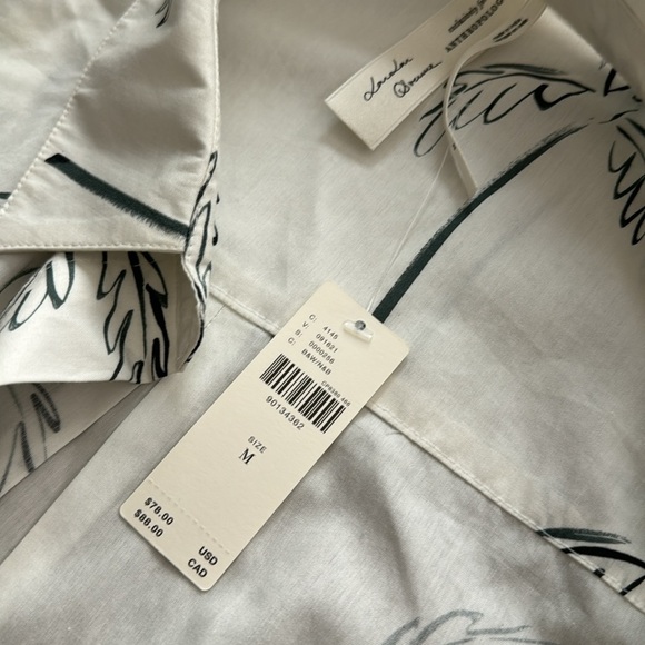 NWT Anthropologie LouLou Avenue Long-Sleeve Poplin Buttondown Shirt M - Picture 5 of 7